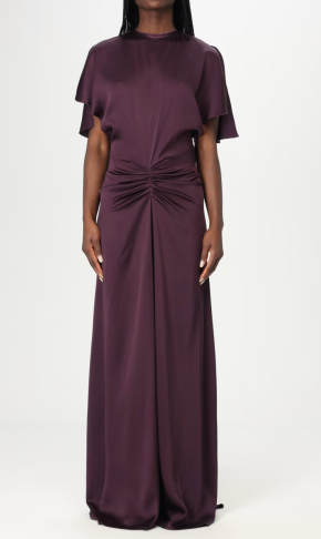 Victoria Beckham Gathered Satin Maxi Dress 3