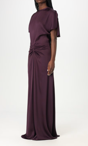 Victoria Beckham Gathered Satin Maxi Dress 5