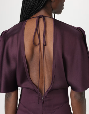 Victoria Beckham Gathered Satin Maxi Dress 4