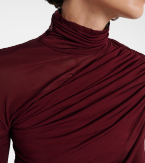 Mugler Sheer Ruched Midi Dress 3