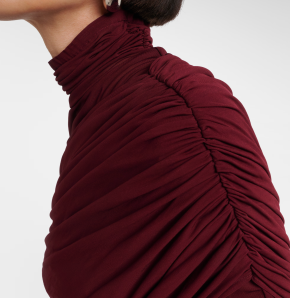 Mugler Sheer Ruched Midi Dress 5