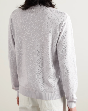 Casablanca Grey Merino Wool Polo Shirt 4