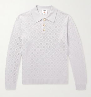 Casablanca Grey Merino Wool Polo Shirt 3