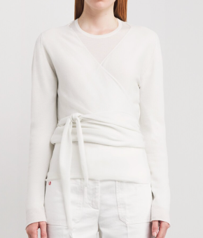 Johnstons Of Elgin White Cashmere Wrap Cardigan 2