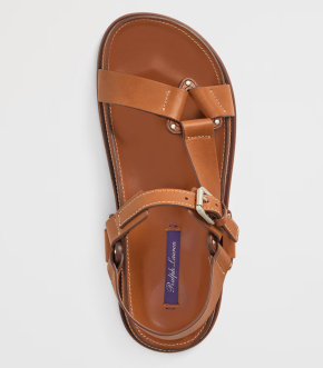 Ralph Lauren Collection Leather Nolen Flat Sandals 5