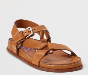 Ralph Lauren Collection Leather Nolen Flat Sandals 4