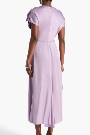 Victoria Beckham Ruffled Satin-Crepe Midi Dress 3
