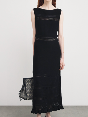 Fabiana Filippi Navy Cotton Sleeveless Midi Dress 2