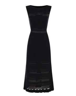 Fabiana Filippi Navy Cotton Sleeveless Midi Dress 3