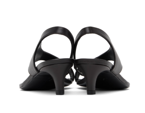 Toteme Black Leather Thong Heeled Sandals 5