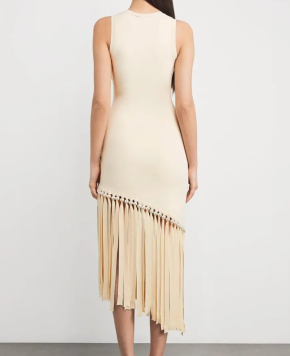 Sandro Asymmetrical Fringed Maxi Dress 2