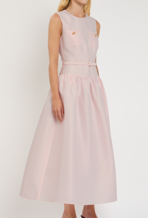 Self-Portrait Belted Taffeta Midi Dress 3