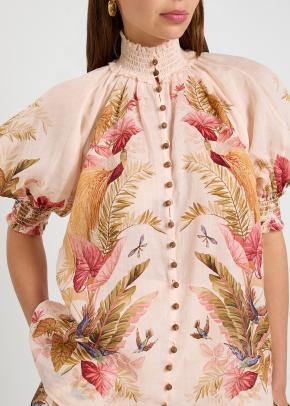 Zimmermann Ascension Billow Floral-Printed Ramie Blouse 5