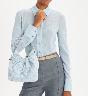 Tory Burch Mini Fleming Soft Denim Hobo Bag 4