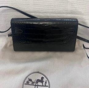 Hermes Kelly Wallet To Go Shiny Alligator Mississippiensis LeatherBlack 3
