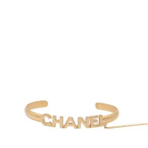 Chanel Gold Plated Rhinestone Logo Cuff Bracelet and Ring Set 2