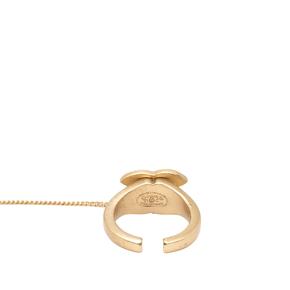 Chanel Gold Plated Rhinestone Logo Cuff Bracelet and Ring Set 7