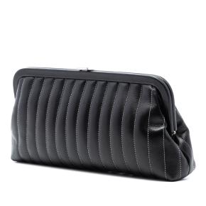 Chanel Black Quilted Lambskin Mademoiselle Ligne Clutch 2