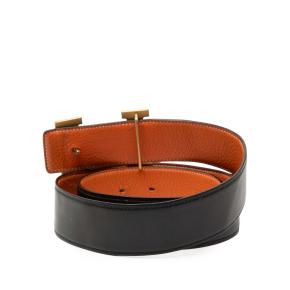 Box Calf and Togo Constance H Reversible Belt 85 3