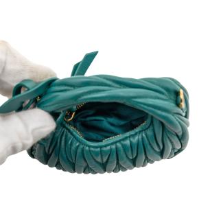 Miu Miu Teal Green Micro Nappa Matelasse Wander Bag 4