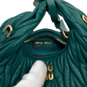 Miu Miu Teal Green Micro Nappa Matelasse Wander Bag 5