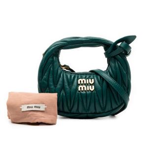 Miu Miu Teal Green Micro Nappa Matelasse Wander Bag 7