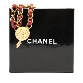 Chanel  Leather Woven Medallion Chain Belt 4