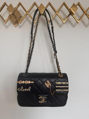 Chanel Collectible Embellished Black Quilted Flap Bag 9