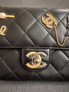 Chanel Collectible Embellished Black Quilted Flap Bag 6