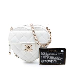 Chanel White Mini Lambskin CC in Love Heart Crossbody 9