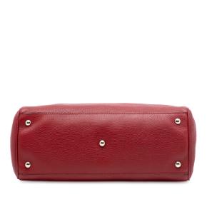 Gucci Red Medium Calfskin Bamboo Shopper Satchel 3