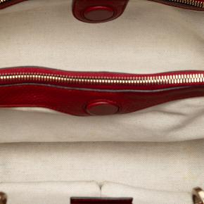 Gucci Red Medium Calfskin Bamboo Shopper Satchel 4
