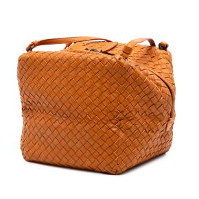 Bottega Veneta Orange Nappa Intrecciato Cube Crossbody 2