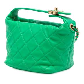 Chanel Green Small Quilted Lambskin Perfect Meeting Hobo 2