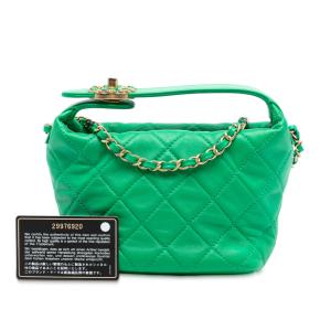 Chanel Green Small Quilted Lambskin Perfect Meeting Hobo 8