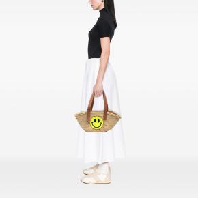 Loewe Small Paulas Ibiza Smiley Raffia Basket Tote 7