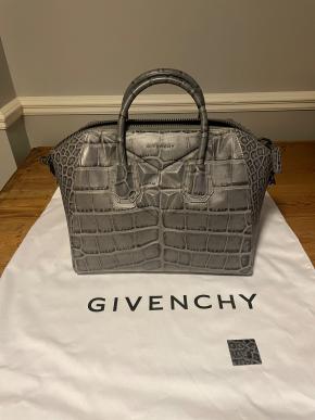 Givenchy Medium Grey Croc Print Antigona Bag 2