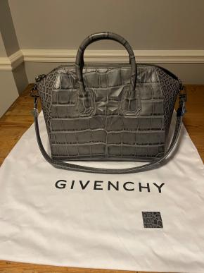 Givenchy Medium Grey Croc Print Antigona Bag 3