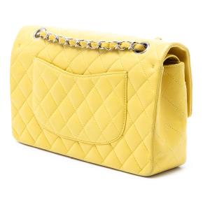 Chanel Yellow Medium Classic Lambskin Double Flap 2