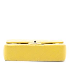 Chanel Yellow Medium Classic Lambskin Double Flap 3