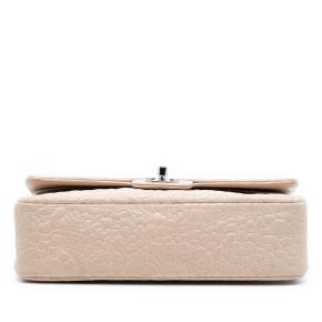 Chanel Beige Medium Classic Lambskin Camellia Stitched Double Flap 3