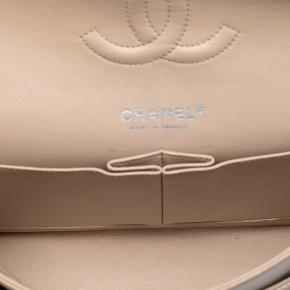 Chanel Beige Medium Classic Lambskin Camellia Stitched Double Flap 4