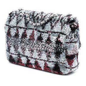 Chanel Silver Mini Rectangular Sequin Single Flap 2