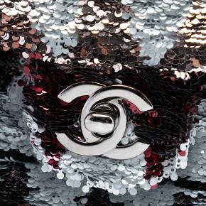 Chanel Silver Mini Rectangular Sequin Single Flap 5