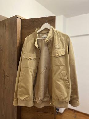 Miu Miu Beige Cotton Bomber Jacket 2