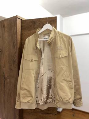 Miu Miu Beige Cotton Bomber Jacket 4