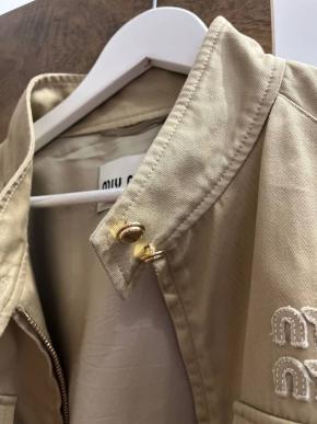 Miu Miu Beige Cotton Bomber Jacket 9