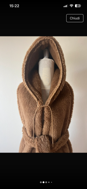 MaxMara Alpaca Blend Hooded Stole Gilet 3