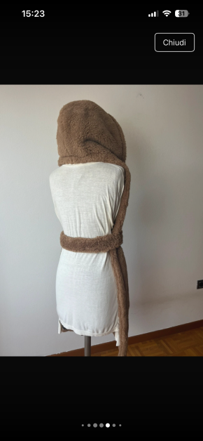 MaxMara Alpaca Blend Hooded Stole Gilet 5