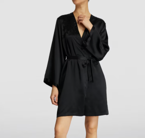 Marjolaine Silk Lace-Trim Robe 6
